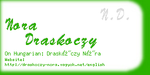 nora draskoczy business card